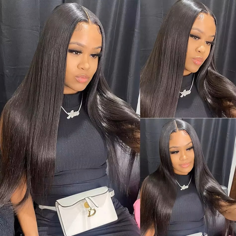 Straight 13x4 HD Lace Frontal Human Hair Wig 180% density