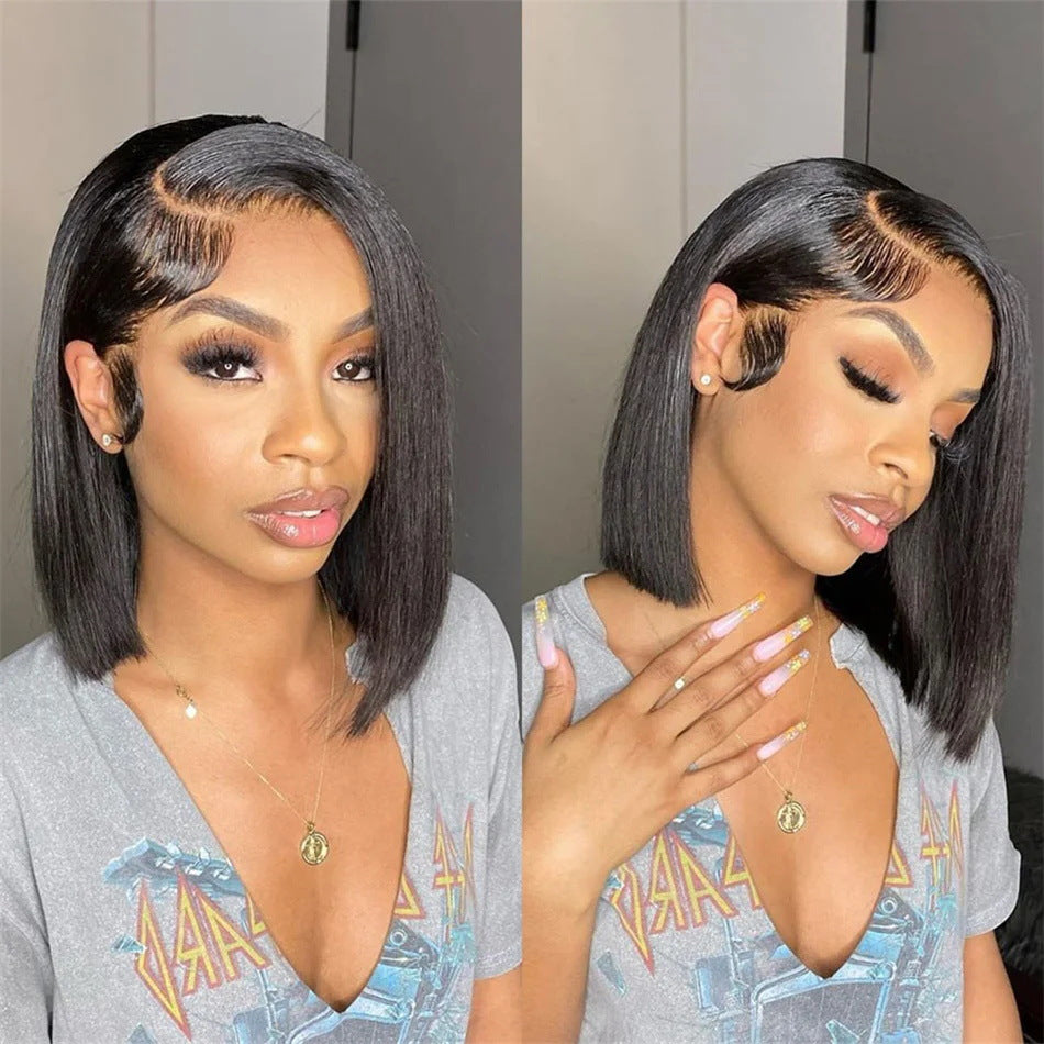 12A HD lace Frontal Side Part Straight Bob Vietnam Hair