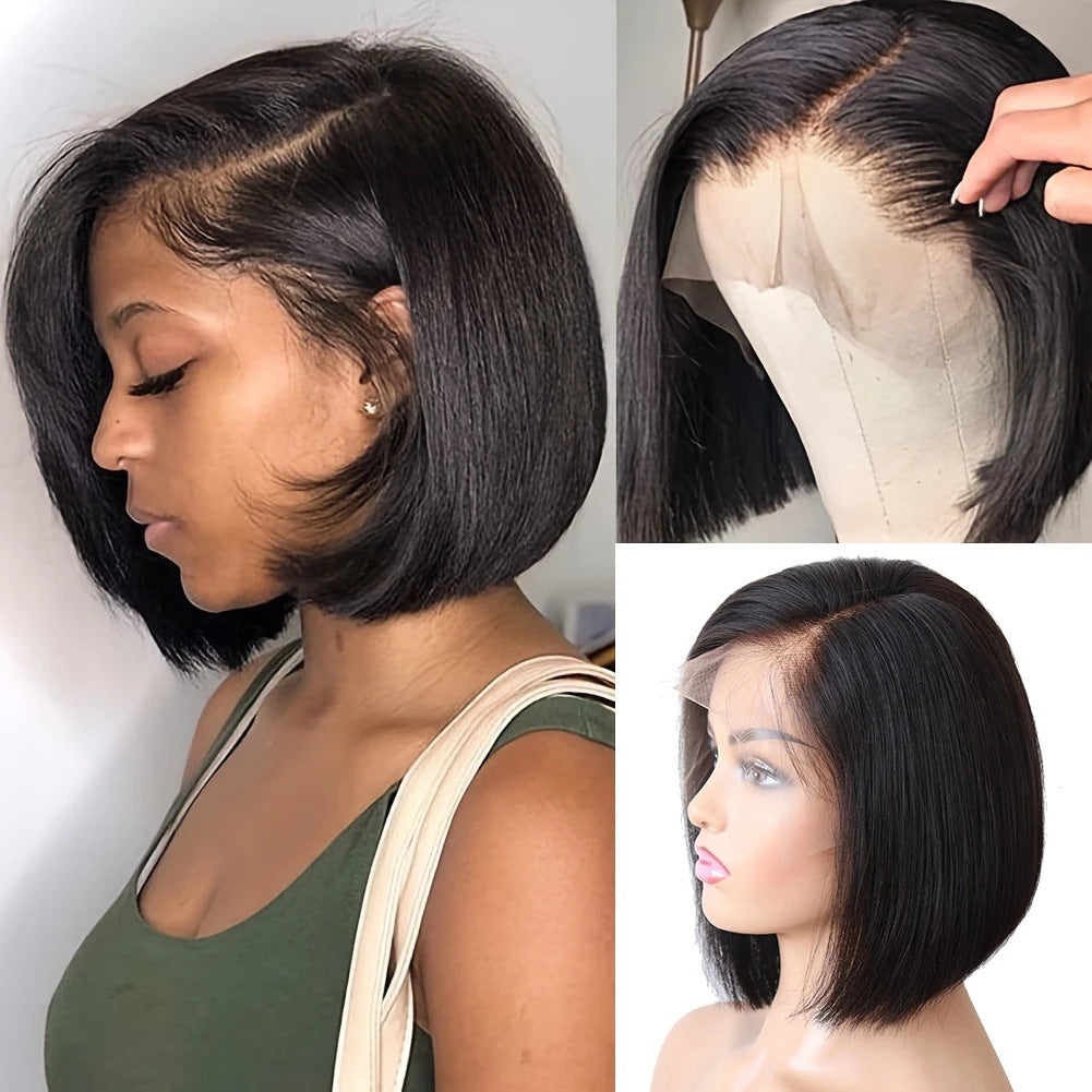 12A HD lace Frontal Side Part Straight Bob Vietnam Hair