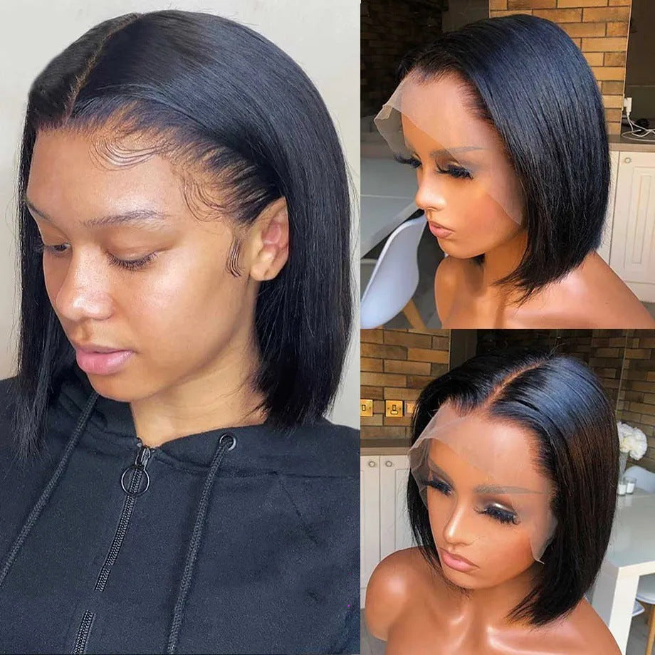 10A Straight Bob 13x 4frontal Lace Wig Brazilian human hair 10 inch