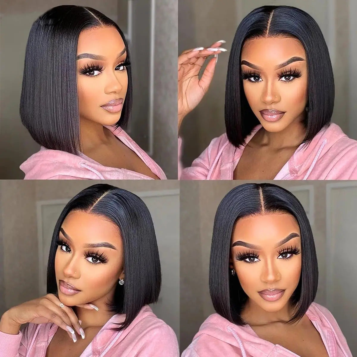 10A Straight Bob 13x 4frontal Lace Wig Brazilian human hair 10 inch
