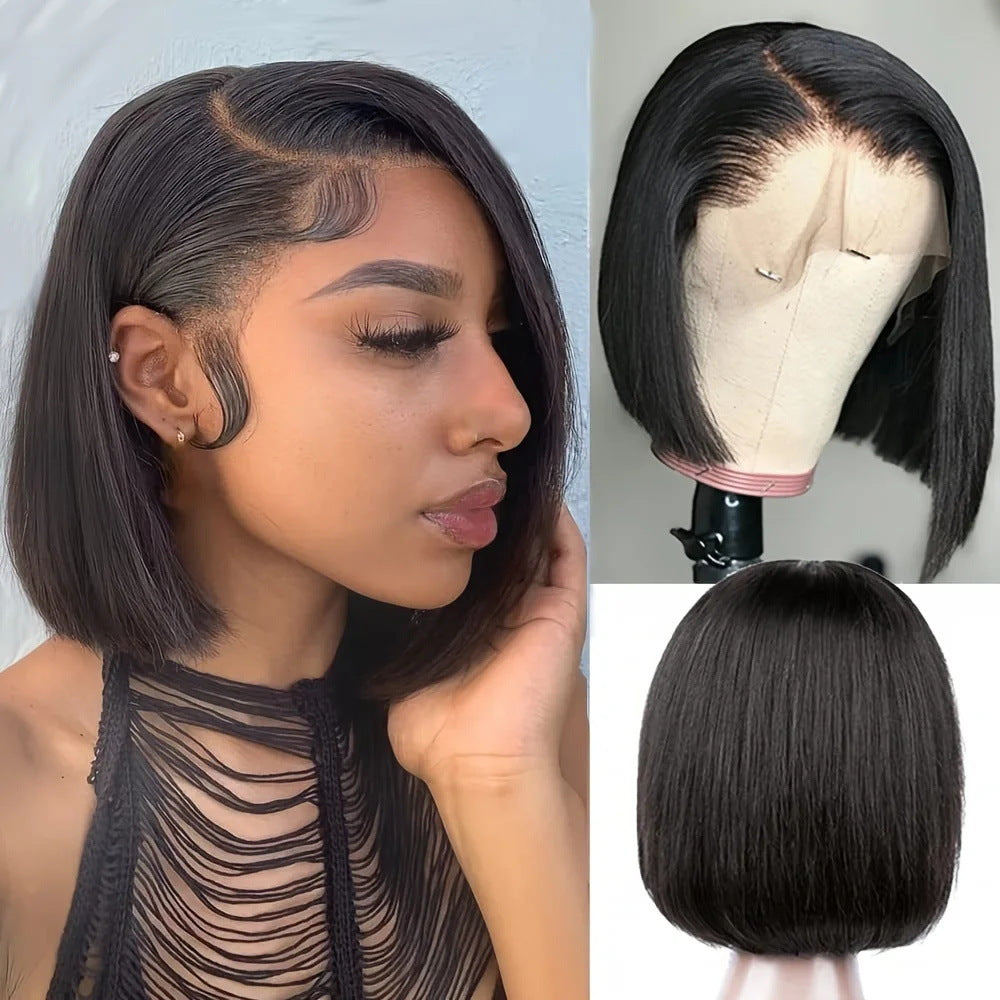 12A HD lace Frontal Side Part Straight Bob Vietnam Hair
