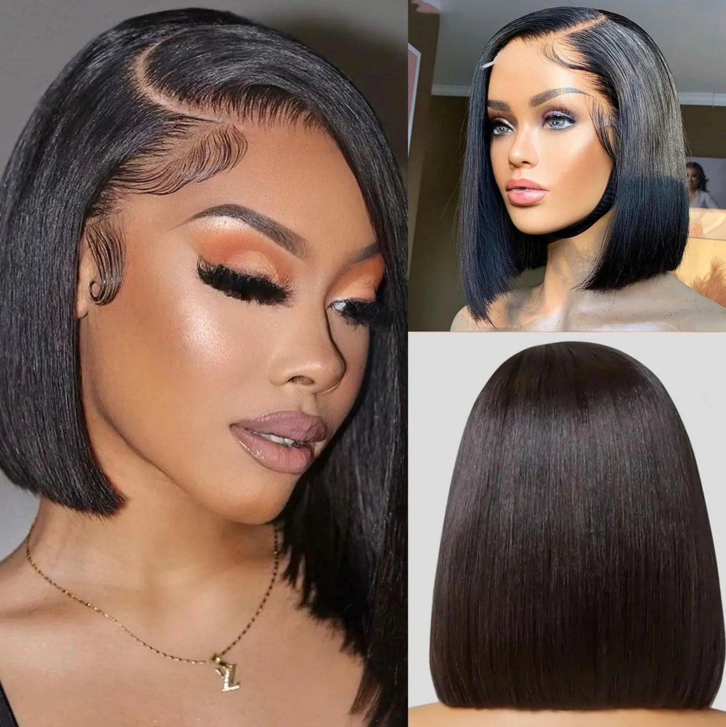 12A HD lace Frontal Side Part Straight Bob Vietnam Hair