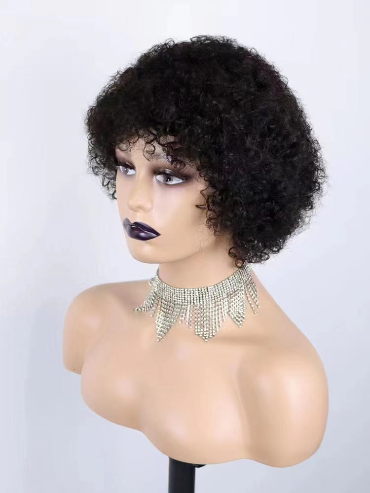 12A Brazilian Human Hair Short Curly Wig High quality Pixie