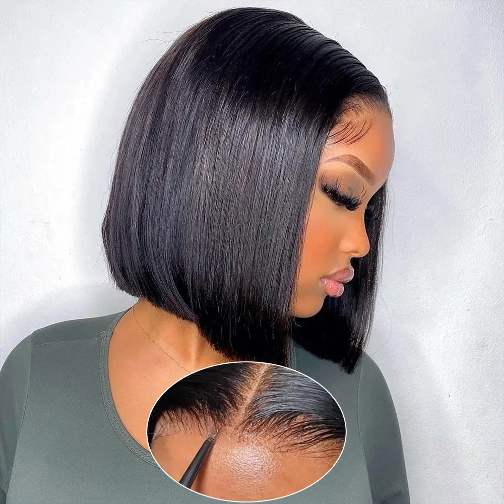 10A Straight Bob 13x 4frontal Lace Wig Brazilian human hair 10 inch