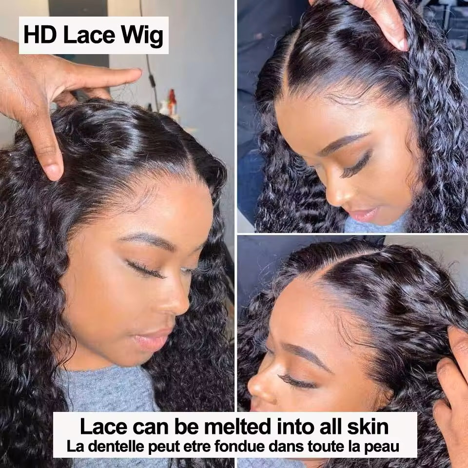 Water Wave 13x4 HD Lace Frontal Human Hair Wig 180% density