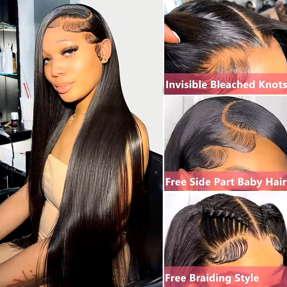 Straight 13x4 HD Lace Frontal Human Hair Wig 180% density