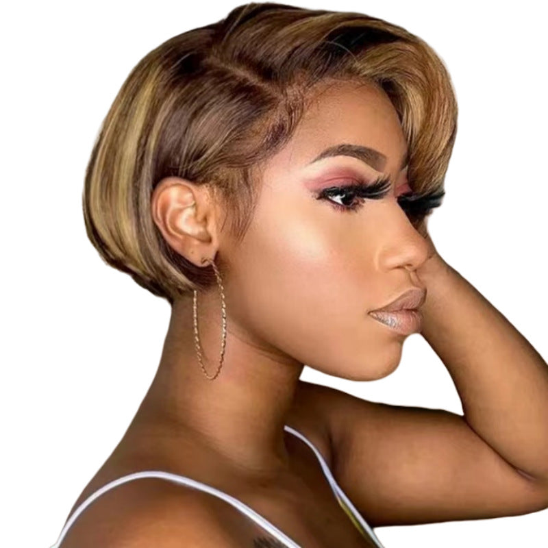 12A Highlight Pixie 4/27 Piano 13x4 Frontal Straight Wig