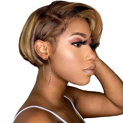 12A Highlight Pixie 4/27 Piano 13x4 Frontal Straight Wig