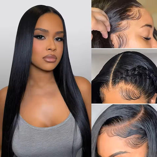 Straight 13x4 HD Lace Frontal Human Hair Wig 180% density