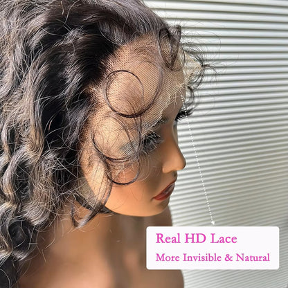 Water Wave 13x4 HD Lace Frontal Human Hair Wig 180% density