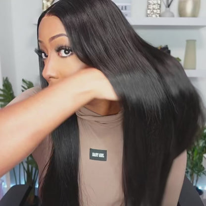 Straight 13x4 HD Lace Frontal Human Hair Wig 180% density