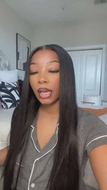 Straight 13x4 HD Lace Frontal Human Hair Wig 180% density